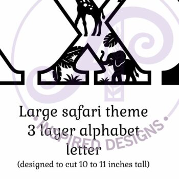 Intra απο ξύλο plywood 3mm-4mm πάχος – Επιστολή Safari Animals Large X Layered Δίασταση  20x20 cm INTRAFABR-114033869 - Image 2