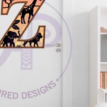 Intra απο ξύλο plywood 3mm-4mm πάχος – Safari Animals Large Z Layered γράμμα Δίασταση  20x20 cm INTRAFABR-114033816 - Image 3