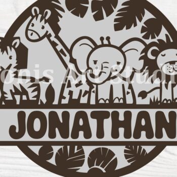 Intra απο ξύλο plywood 3mm-4mm πάχος – Safari Animals Name Sin Nursery Δίασταση  20x20 cm INTRAFABR-114040072 - Image 5