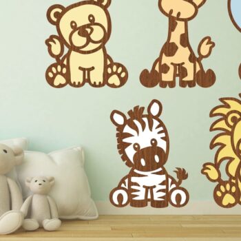 Intra απο ξύλο plywood 3mm-4mm πάχος – Safari Animals Two Layer F Δίασταση  20x20 cm INTRAFABR-73190818 - Image 1