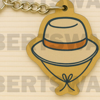 Intra απο ξύλο plywood 3mm-4mm πάχος – Μπρελόκ Safari Hat Δίασταση  5x5 cm INTRAFABR-123097200 - Image 1