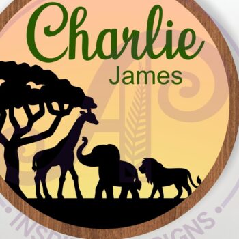 Intra απο ξύλο plywood 3mm-4mm πάχος – Safari Layered Personalized Name Sign Δίασταση  40x30 cm INTRAFABR-116779048 - Image 1