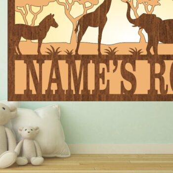 Intra απο ξύλο plywood 3mm-4mm πάχος – Αρχείο επιπέδων Safari Scene 3 Δίασταση  20x20 cm INTRAFABR-69992001 - Image 1