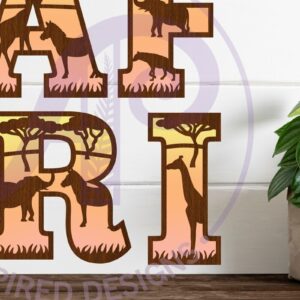 Intra απο ξύλο plywood 3mm-4mm πάχος – Σετ αλφαβήτου με θέμα Safari. 49 ΓράμματαSVG Δίασταση 20x20 cm INTRAFABR-83499401