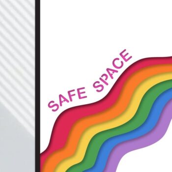 Intra απο ξύλο plywood 3mm-4mm πάχος – Safe Space Pride Print Layered Wall Art Δίασταση  40x30 cm INTRAFABR-31973821 - Image 1