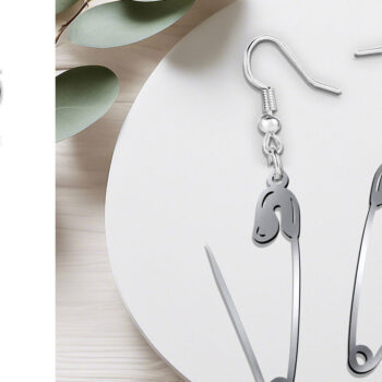 Intra απο ξύλο plywood 3mm-4mm πάχος – Αρχείο κοπής με λέιζερ σκουλαρίκια με καρφίτσα ασφαλείας Δίασταση  5x5 cm INTRAFABR-120976873 - Image 1