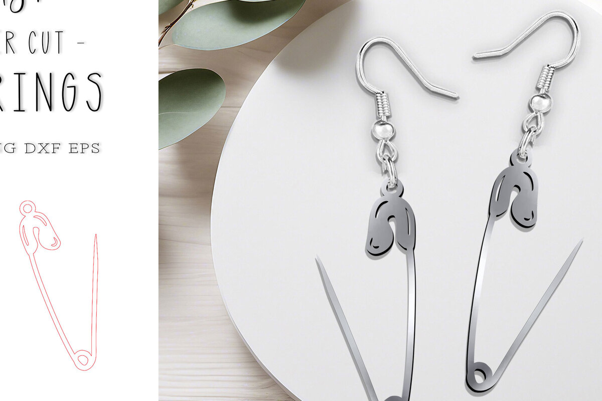 Intra απο ξύλο plywood 3mm-4mm πάχος – Αρχείο κοπής με λέιζερ σκουλαρίκια με καρφίτσα ασφαλείας Δίασταση  5x5 cm INTRAFABR-120976873