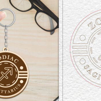 Intra απο ξύλο plywood 3mm-4mm πάχος – Κοπή Laser Μπρελόκ Sagitarius | Ζωδιακός κύκλος Δίασταση  5x5 cm INTRAFABR-102217192 - Image 1