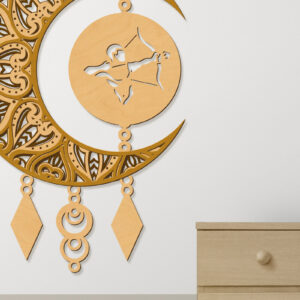 Intra απο ξύλο plywood 3mm-4mm πάχος – Πάνελ τοίχου Sagittarius Dream Catcher Δίασταση  40x30 cm INTRAFABR-104701501