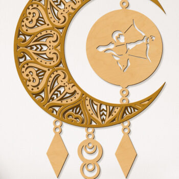 Intra απο ξύλο plywood 3mm-4mm πάχος – Πάνελ τοίχου Sagittarius Dream Catcher Δίασταση  40x30 cm INTRAFABR-104701501 - Image 2