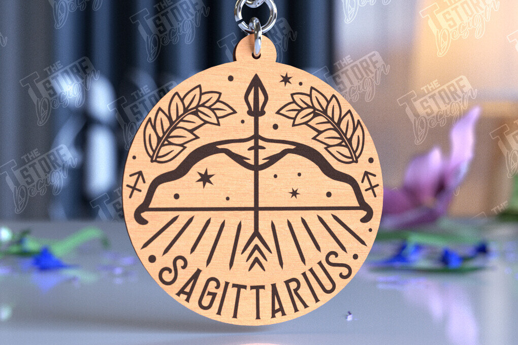 Intra απο ξύλο plywood 3mm-4mm πάχος – Μπρελόκ Τοξότης | Ζώδιο | CNC Δίασταση  5x5 cm INTRAFABR-98273106