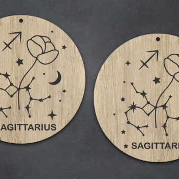 Intra απο ξύλο plywood 3mm-4mm πάχος – Σκουλαρίκια Boho Zodiac Sagittarius Δίασταση 5x5 cm INTRAFABR-28510991 - Image 2