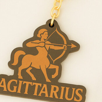 Intra απο ξύλο plywood 3mm-4mm πάχος – Τοξότης Zodiac Keychain Δίασταση 5x5 cm INTRAFABR-120350566 - Image 1