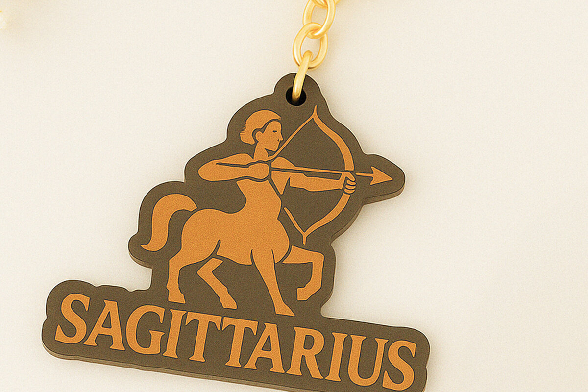 Intra απο ξύλο plywood 3mm-4mm πάχος – Τοξότης Zodiac Keychain Δίασταση  5x5 cm INTRAFABR-120350566