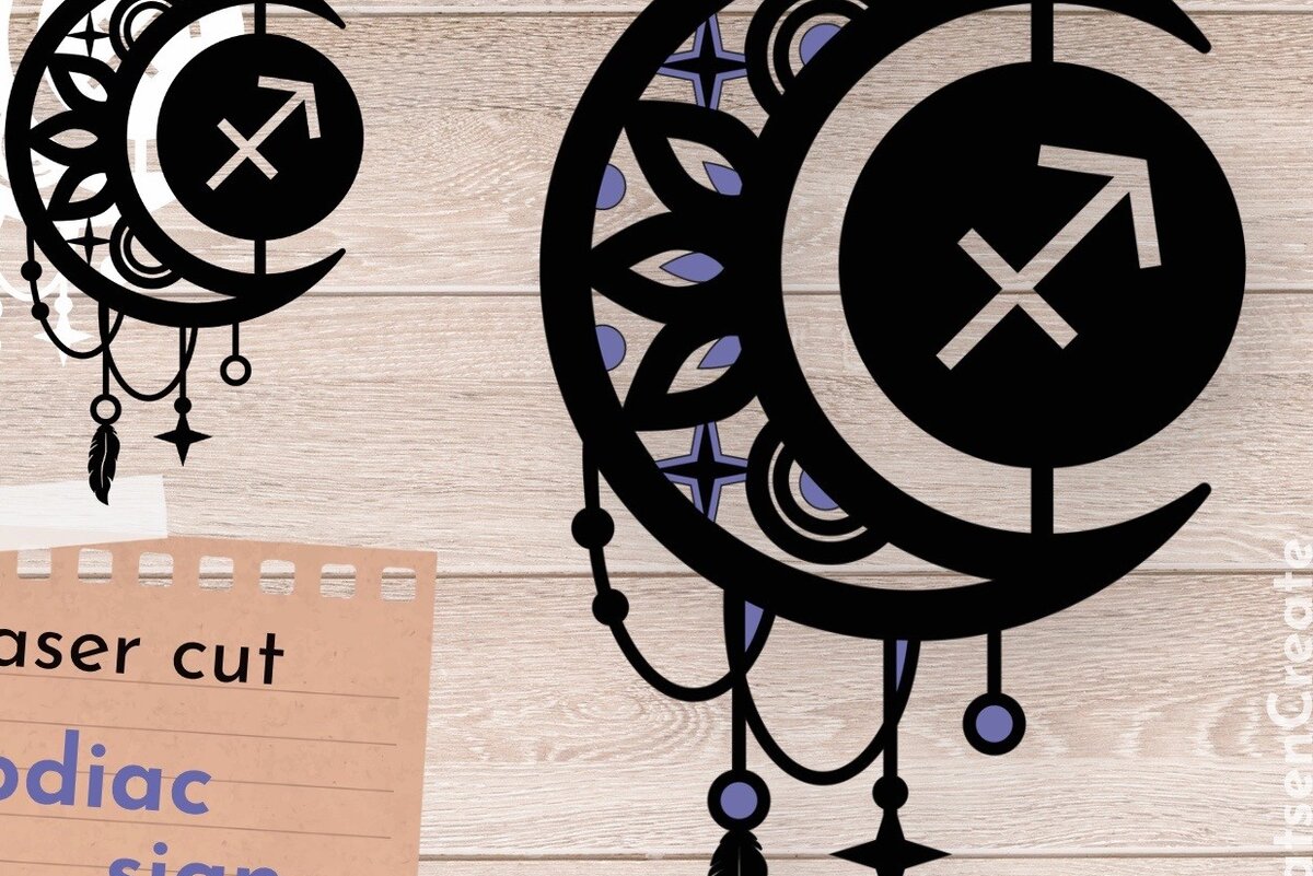 Intra απο ξύλο plywood 3mm-4mm πάχος – Ζώδιο Τοξότης, Ονειροπαγίδα Δίασταση  20x20 cm INTRAFABR-66517906