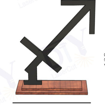 Intra απο ξύλο plywood 3mm-4mm πάχος – Ζώδια Τοξότης με Stand Δίασταση  20x20 cm INTRAFABR-111830451 - Image 1