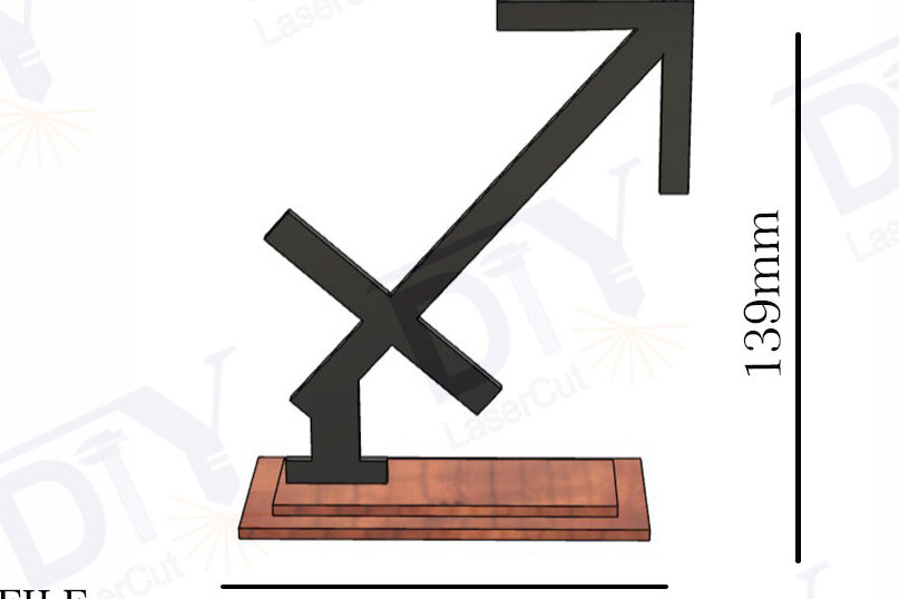 Intra απο ξύλο plywood 3mm-4mm πάχος – Ζώδια Τοξότης με Stand Δίασταση  20x20 cm INTRAFABR-111830451