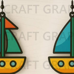 Intra απο ξύλο plywood 3mm-4mm πάχος – Σκουλαρίκια Sailboat Δίασταση  5x5 cm INTRAFABR-123127268
