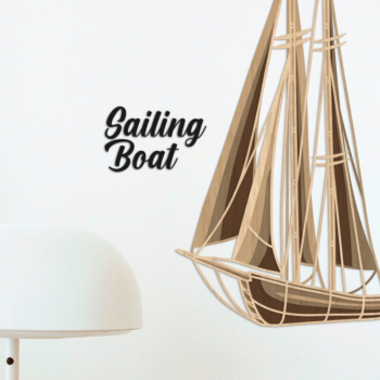 Intra απο ξύλο plywood 3mm-4mm πάχος – Sailing Boat - 3D Multilayer Δίασταση  20x20 cm INTRAFABR-31187402 - Image 1