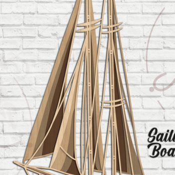 Intra απο ξύλο plywood 3mm-4mm πάχος – Sailing Boat - 3D Multilayer Δίασταση  20x20 cm INTRAFABR-31187402 - Image 2