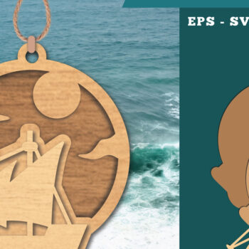 Intra απο ξύλο plywood 3mm-4mm πάχος – Στολίδι κοπής λέιζερ ιστιοπλοϊκού πλοίου Δίασταση  20x20 cm INTRAFABR-112013442 - Image 1