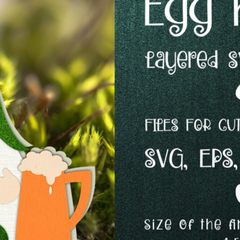 Intra απο ξύλο plywood 3mm-4mm πάχος – Saint Patrick's Gnome - Αυγοθήκη Δίασταση  20x20 cm INTRAFABR-8814651 - Image 1