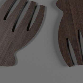 Intra απο ξύλο plywood 3mm-4mm πάχος – Χέρια διακομιστή σαλάτας / κουζινικά σκεύη 311 Δίασταση  20x20 cm INTRAFABR-54574011 - Image 2