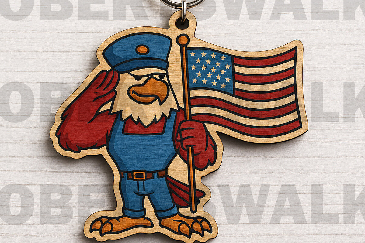 Intra απο ξύλο plywood 3mm-4mm πάχος – Μπρελόκ Χαιρετισμού Eagle Cut Laser Δίασταση  5x5 cm INTRAFABR-122268946