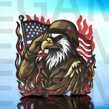 Intra απο ξύλο plywood 3mm-4mm πάχος – Χαιρετισμός Eagle Soldier Δίασταση  20x20 cm INTRAFABR-123433146 - Image 2