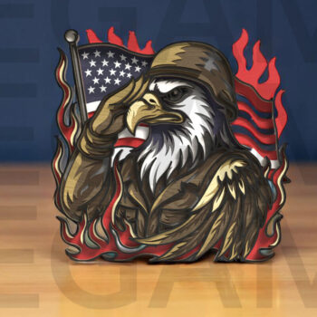 Intra απο ξύλο plywood 3mm-4mm πάχος – Χαιρετισμός Eagle Soldier Δίασταση  20x20 cm INTRAFABR-123433146 - Image 5