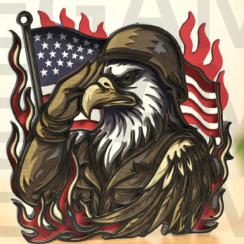 Intra απο ξύλο plywood 3mm-4mm πάχος – Χαιρετισμός Eagle Soldier Δίασταση  20x20 cm INTRAFABR-123433146 - Image 8