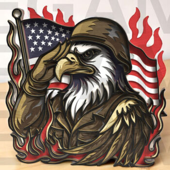 Intra απο ξύλο plywood 3mm-4mm πάχος – Χαιρετισμός Eagle Soldier Δίασταση  20x20 cm INTRAFABR-123433146 - Image 9