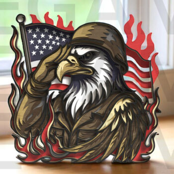 Intra απο ξύλο plywood 3mm-4mm πάχος – Χαιρετισμός Eagle Soldier Δίασταση  20x20 cm INTRAFABR-123433146 - Image 10