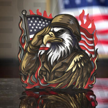 Intra απο ξύλο plywood 3mm-4mm πάχος – Χαιρετισμός Eagle Soldier Δίασταση  20x20 cm INTRAFABR-123433146 - Image 11