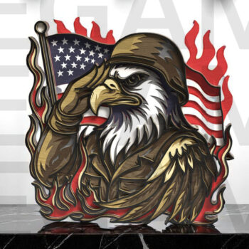 Intra απο ξύλο plywood 3mm-4mm πάχος – Χαιρετισμός Eagle Soldier Δίασταση  20x20 cm INTRAFABR-123433146 - Image 12