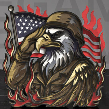 Intra απο ξύλο plywood 3mm-4mm πάχος – Χαιρετισμός Eagle Soldier Δίασταση  20x20 cm INTRAFABR-123433146 - Image 13