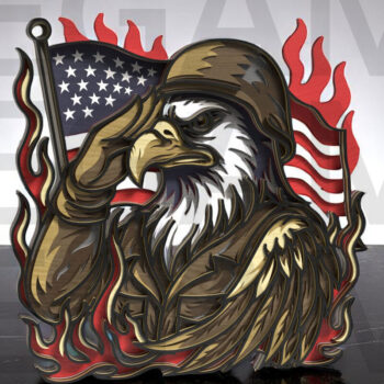 Intra απο ξύλο plywood 3mm-4mm πάχος – Χαιρετισμός Eagle Soldier Δίασταση  20x20 cm INTRAFABR-123433146 - Image 14