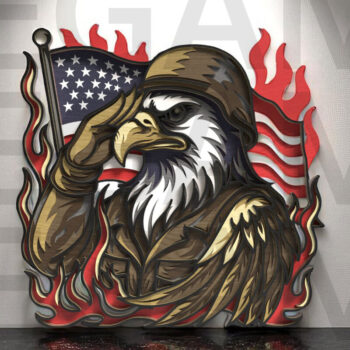 Intra απο ξύλο plywood 3mm-4mm πάχος – Χαιρετισμός Eagle Soldier Δίασταση  20x20 cm INTRAFABR-123433146 - Image 16