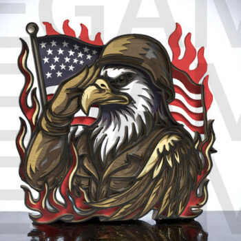 Intra απο ξύλο plywood 3mm-4mm πάχος – Χαιρετισμός Eagle Soldier Δίασταση  20x20 cm INTRAFABR-123433146 - Image 19