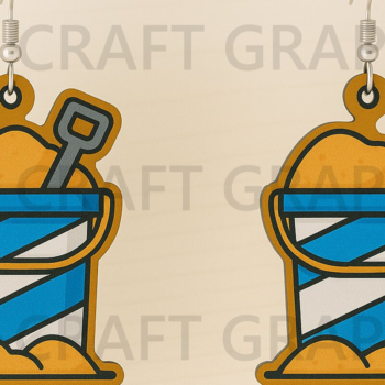 Intra απο ξύλο plywood 3mm-4mm πάχος – Σκουλαρίκια κομμένα με λέιζερ με κάδο άμμου Δίασταση 5x5 cm INTRAFABR-123396342 - Image 1