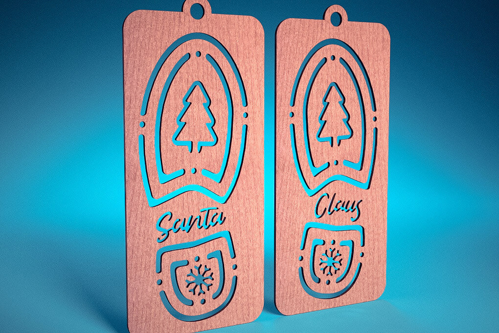 Intra απο ξύλο plywood 3mm-4mm πάχος – Santa Boot Stencil | Δίασταση  20x20 cm INTRAFABR-72093101