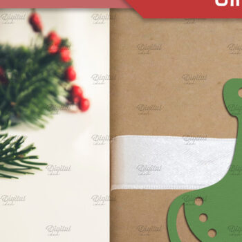 Intra απο ξύλο plywood 3mm-4mm πάχος – Santa Boot. Ετικέτα δώρου XMas Ribbon Δίασταση  20x20 cm INTRAFABR-83087085 - Image 1