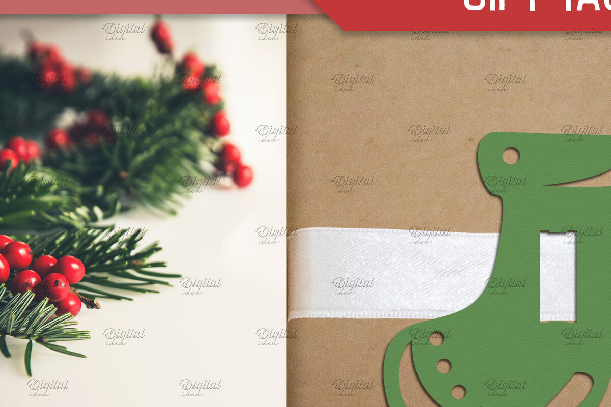 Intra απο ξύλο plywood 3mm-4mm πάχος – Santa Boot. Ετικέτα δώρου XMas Ribbon Δίασταση  20x20 cm INTRAFABR-83087085