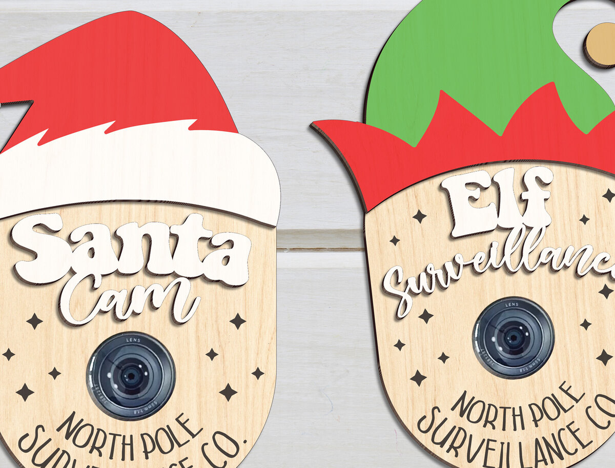 Intra απο ξύλο plywood 3mm-4mm πάχος – Santa Cam Elf Surveillance File Δίασταση  20x20 cm INTRAFABR-101628340