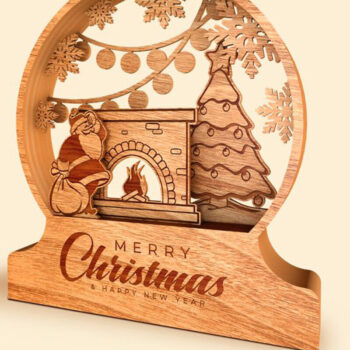 Intra απο ξύλο plywood 3mm-4mm πάχος – Πρότυπο αποκοπής χριστουγεννιάτικων σφαιρών Santa Δίασταση 20x20 cm INTRAFABR-108479301 - Image 1