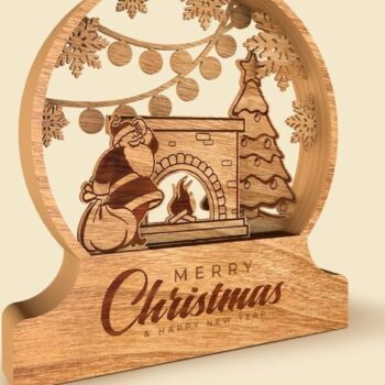 Intra απο ξύλο plywood 3mm-4mm πάχος – Πρότυπο αποκοπής χριστουγεννιάτικων σφαιρών Santa Δίασταση 20x20 cm INTRAFABR-108479301 - Image 2