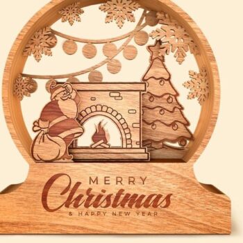 Intra απο ξύλο plywood 3mm-4mm πάχος – Πρότυπο αποκοπής χριστουγεννιάτικων σφαιρών Santa Δίασταση 20x20 cm INTRAFABR-108479301 - Image 3