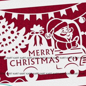 Intra απο ξύλο plywood 3mm-4mm πάχος – Χριστουγεννιάτικη κάρτα Santa for Cricut Δίασταση 20x20 cm INTRAFABR-43276609 - Image 1