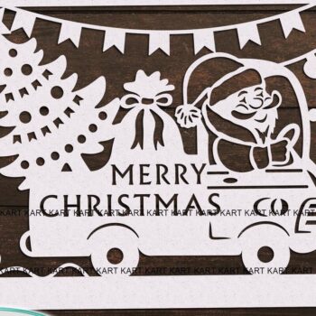Intra απο ξύλο plywood 3mm-4mm πάχος – Χριστουγεννιάτικη κάρτα Santa for Cricut Δίασταση 20x20 cm INTRAFABR-43276609 - Image 2