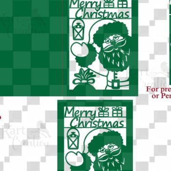 Intra απο ξύλο plywood 3mm-4mm πάχος – Χριστουγεννιάτικη κάρτα Santa for Cricut Δίασταση 20x20 cm INTRAFABR-43275159 - Image 3